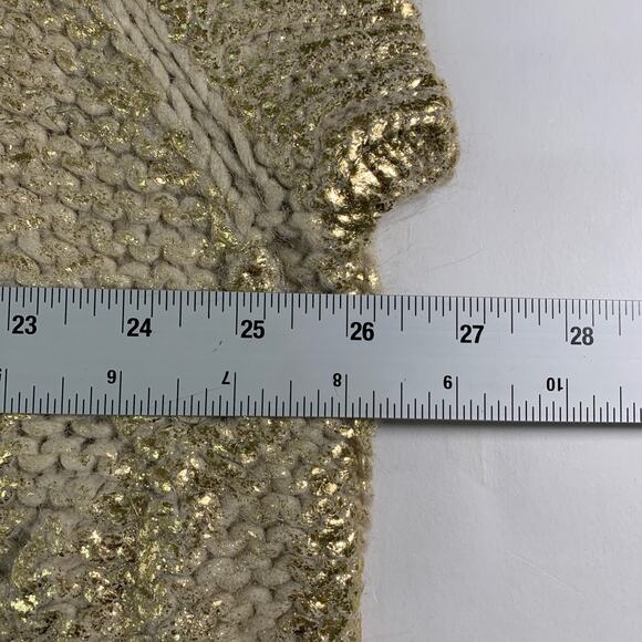Beatrice.b S Womens Laminated Gold Waistcoat Sweater Jumper Metallic - Picture 7 of 11